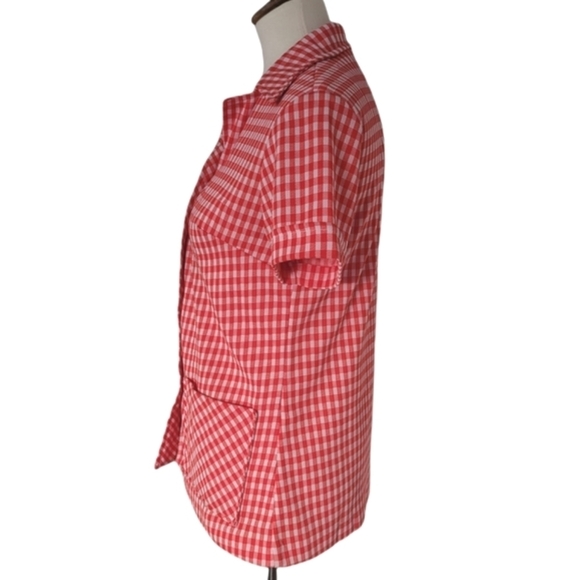 Vintage - 1950's Red and White Picnic Check Button Up Top - Picture 3 of 4